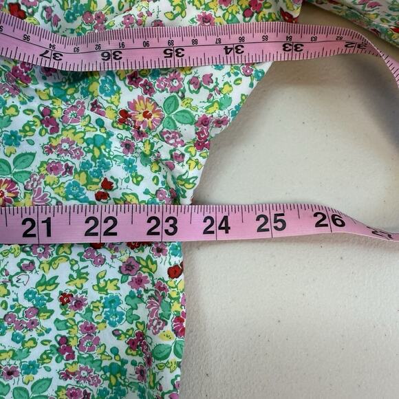 Lands End Button Up Shirt Womens Size 18 Green Floral No Iron Supima Cotton - Picture 6 of 7